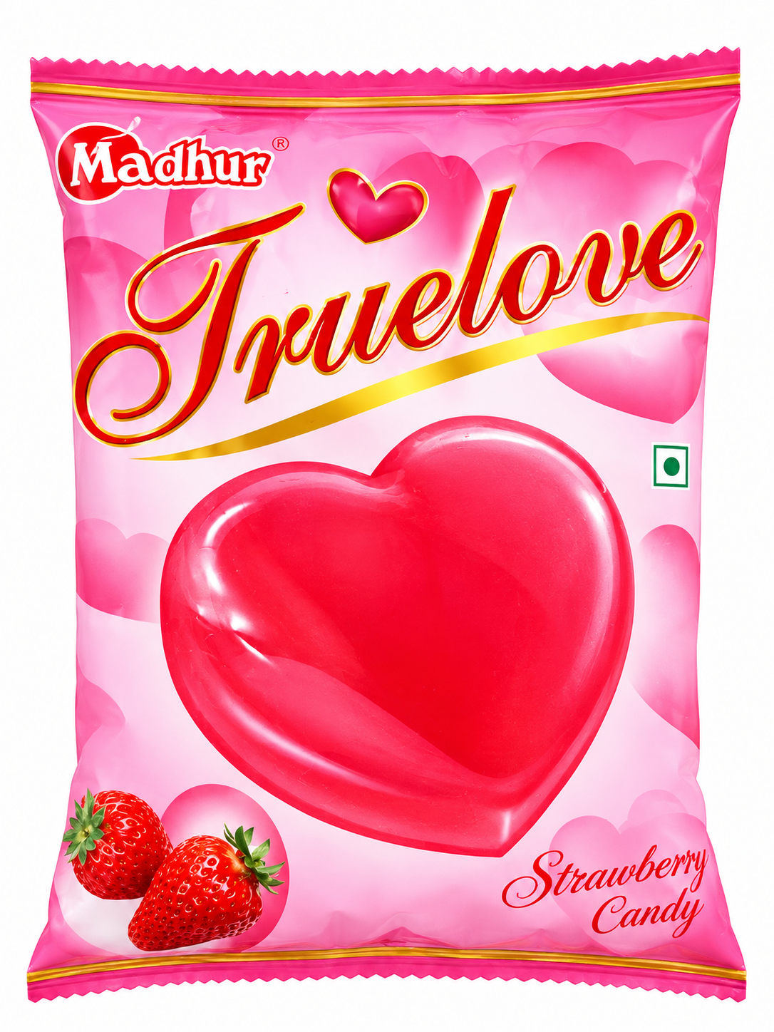 Truelove Heart Shaped Strawberry Candy / Pack of 20 / Rangla Swaad
